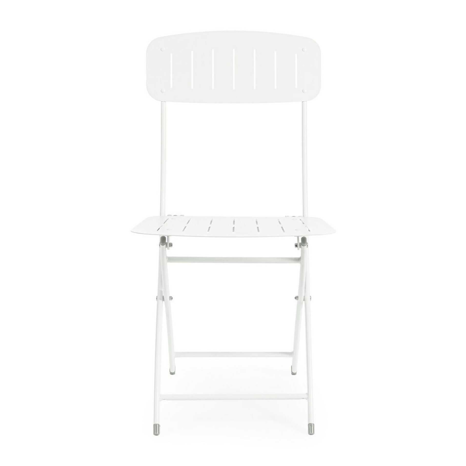 Set di sedie pieghevoli, YVONNE in acciaio bianco