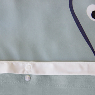 Parure de lit microfibre réversible imprimé éléphant 1 place 140x200cm - Marceau