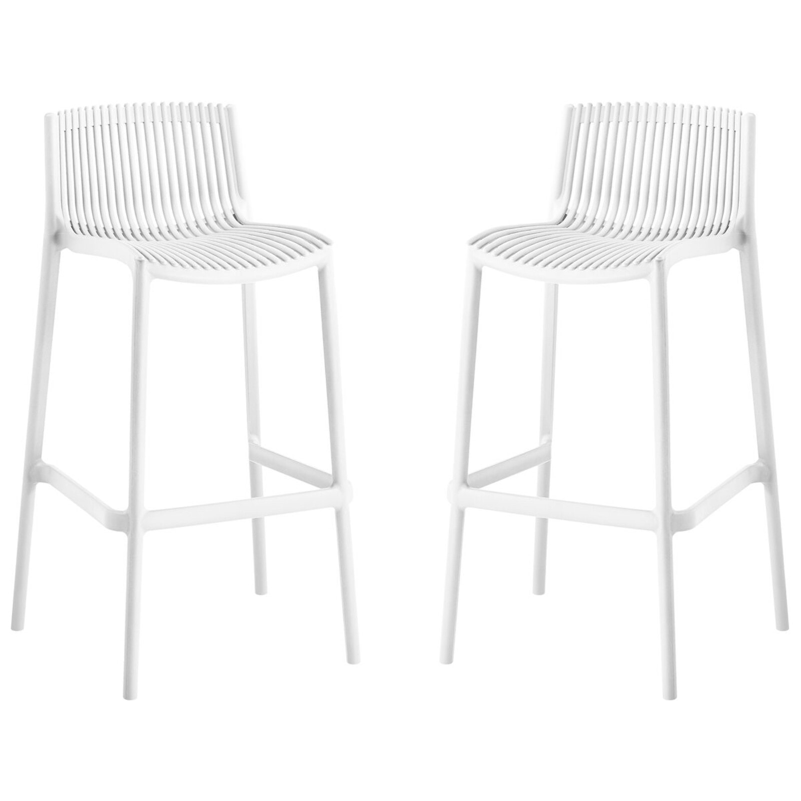 Lot de 2 chaises hautes empilables en plastique "Néora" - Blanc