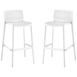 Lot de 2 chaises hautes empilables en plastique "Néora" - Blanc