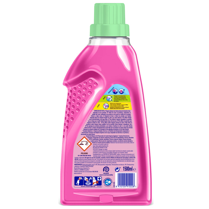 Vanish Oxi Advance Higiene - Quitamanchas multibeneficio para la ropa, limpieza higiénica, elimina olores y potenciador del lavado, en gel, sin lejía - 1500 ml