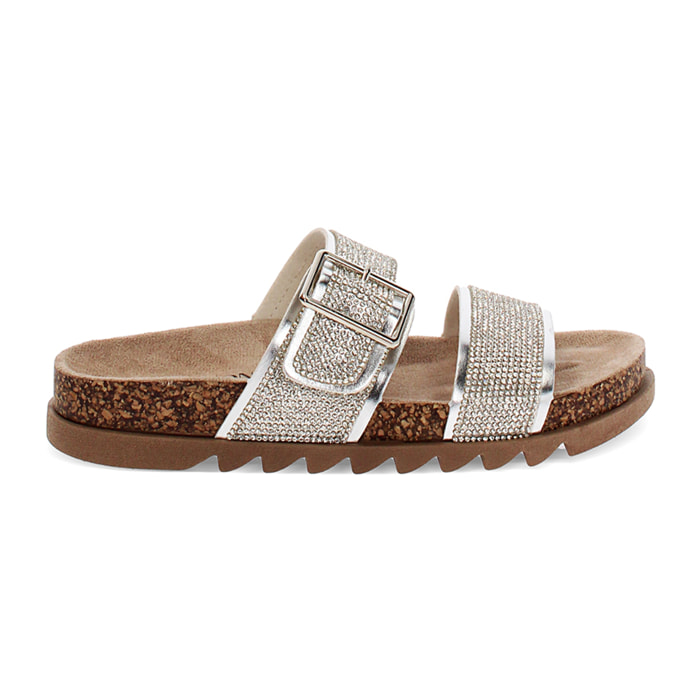 Fussbett argento con pietre scintillanti