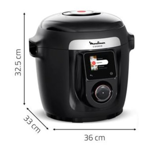 Cookeo MOULINEX YY5449FB noir connecté 6 L, 9 modes de cuisson + extra crisp