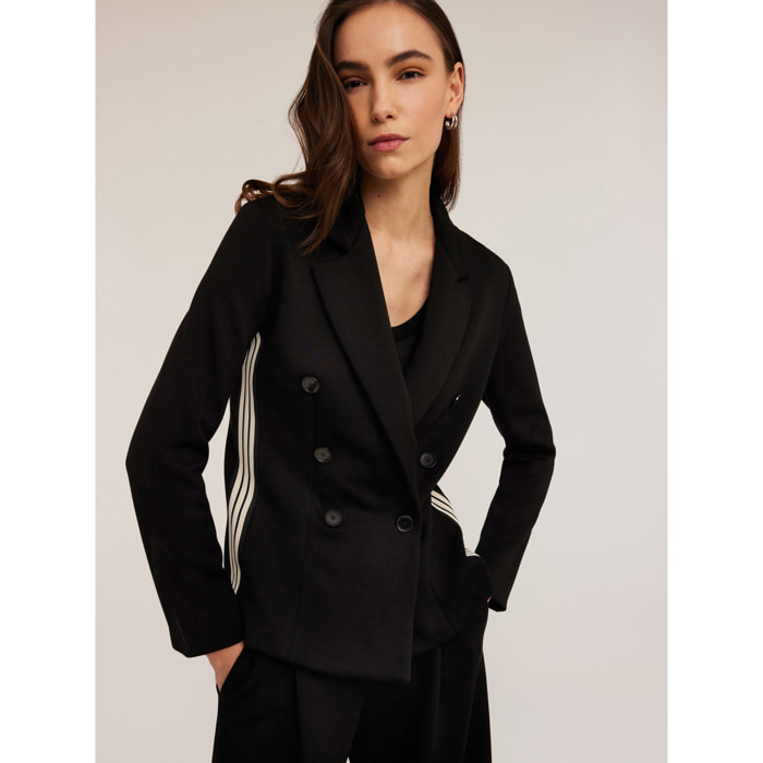 Motivi - Giacca blazer doppiopetto con banda laterale - Nero