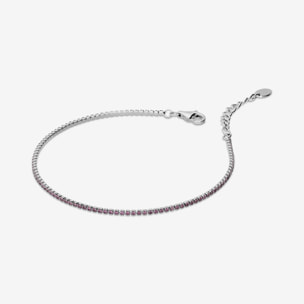 Bracciale Tennis con Cubic Zirconia Rosa 1.5mm