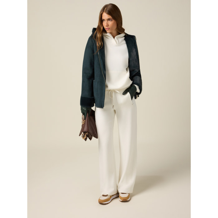 Oltre - Joggers a palazzo soft touch - Bianco