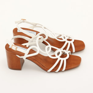 Sandali in simil pelle con tacco comodo