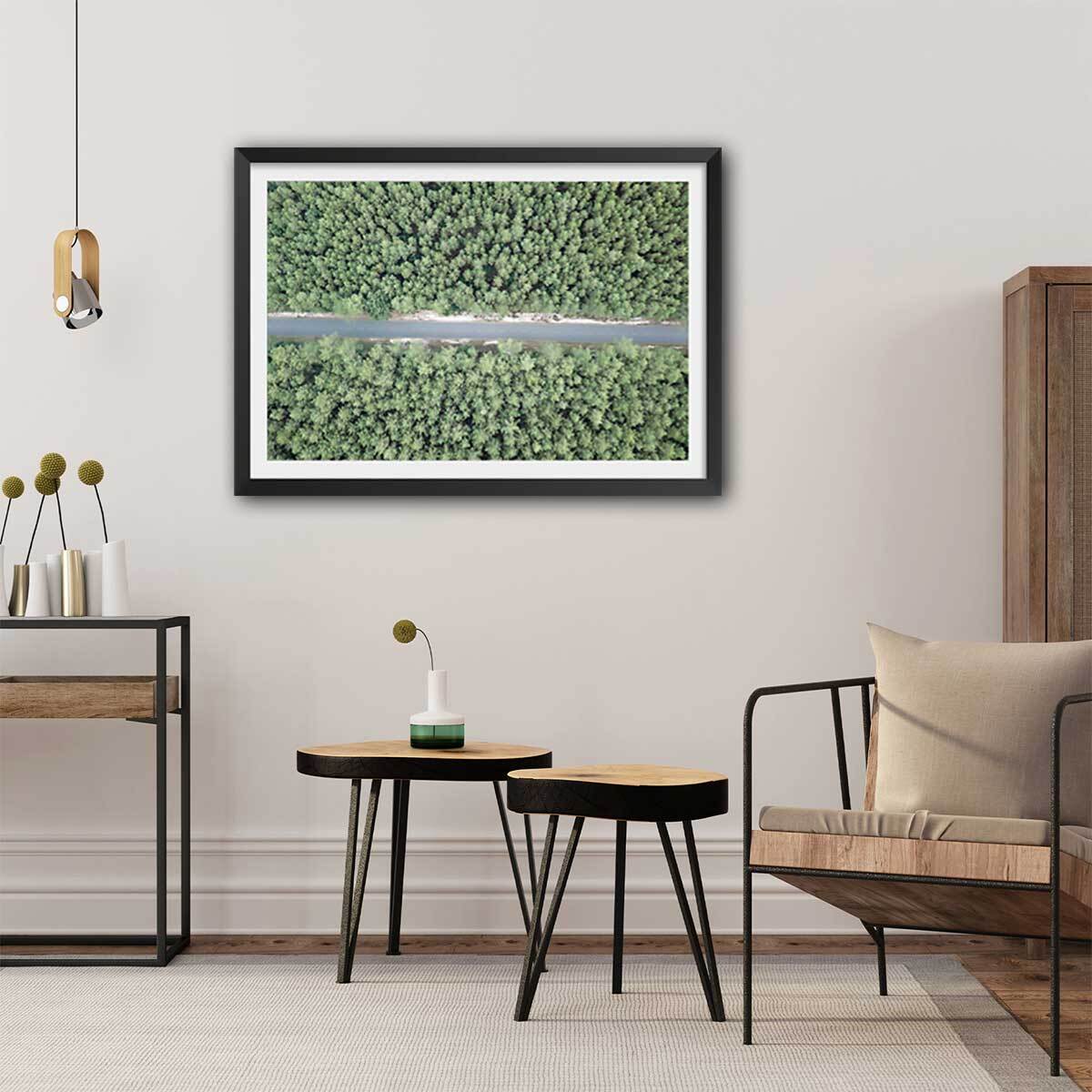 Affiche infinitude de la forêt landaise Affiche sous cadre noir
