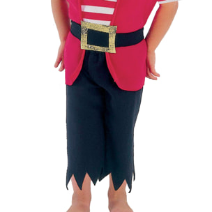 Travestimento Costume Carnevale Piratino Piccolo Pirata Rosso Nero Bambino