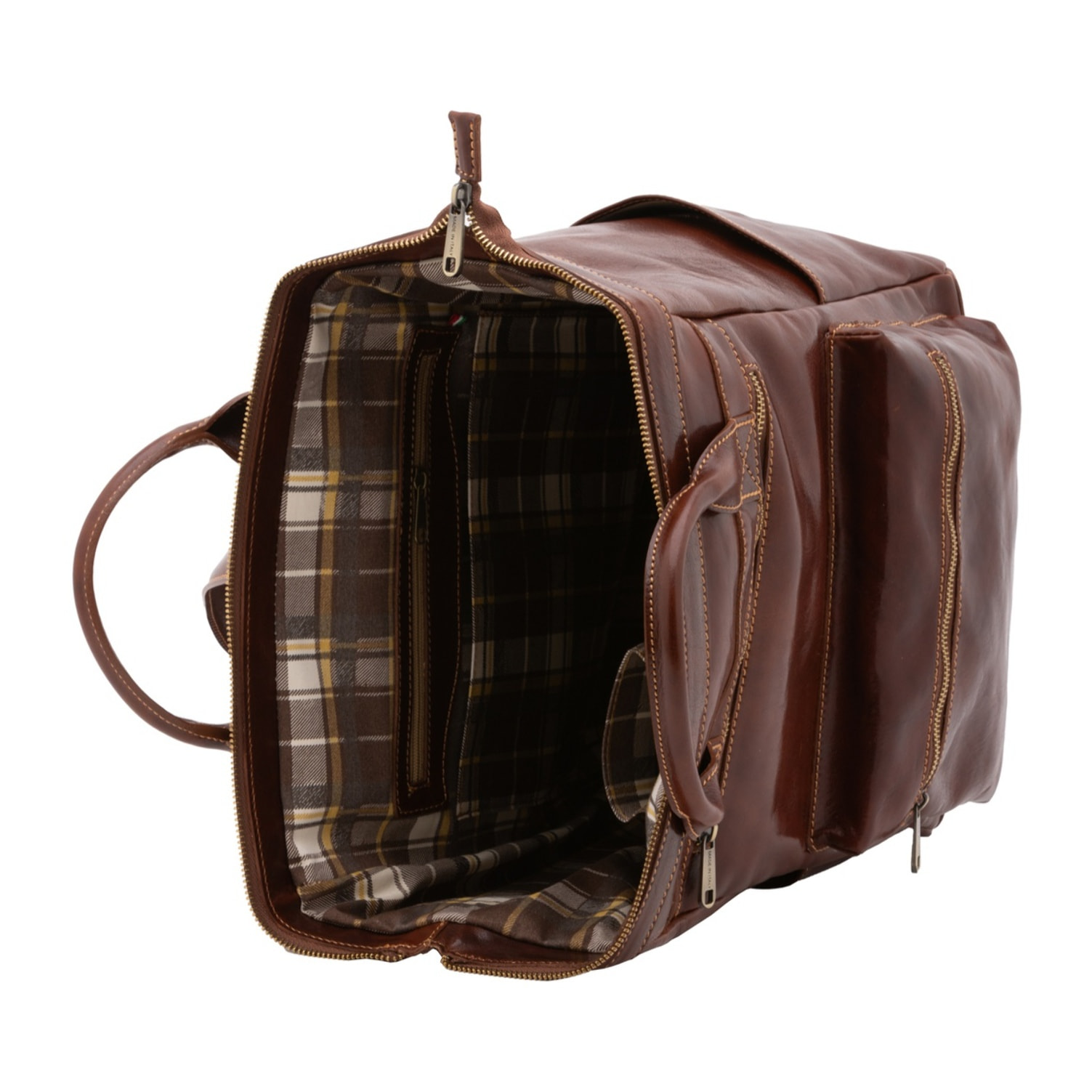 Borsa a tracolla uomo in vera pelle - Modello False - Made in Italy - 37.0 x 30.0 x 17.0 cm