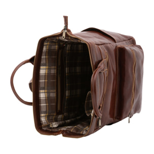 Borsa a tracolla uomo in vera pelle - Modello False - Made in Italy - 37.0 x 30.0 x 17.0 cm