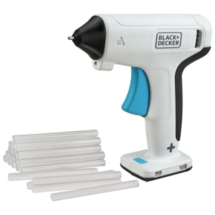 BLACK+DECKER Pistolet à colle sans fil 3,6V BCGL115-XJ, gamme Crafting avec 20 Sticks De Colle