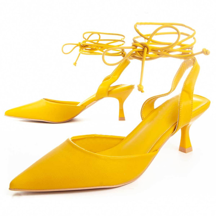 Zapatos de Tacón - Amarillo - Altura: 4 cm