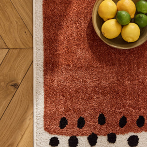 PANTONE - Tapis terracotta à motif à pois TERRA DEL SOL