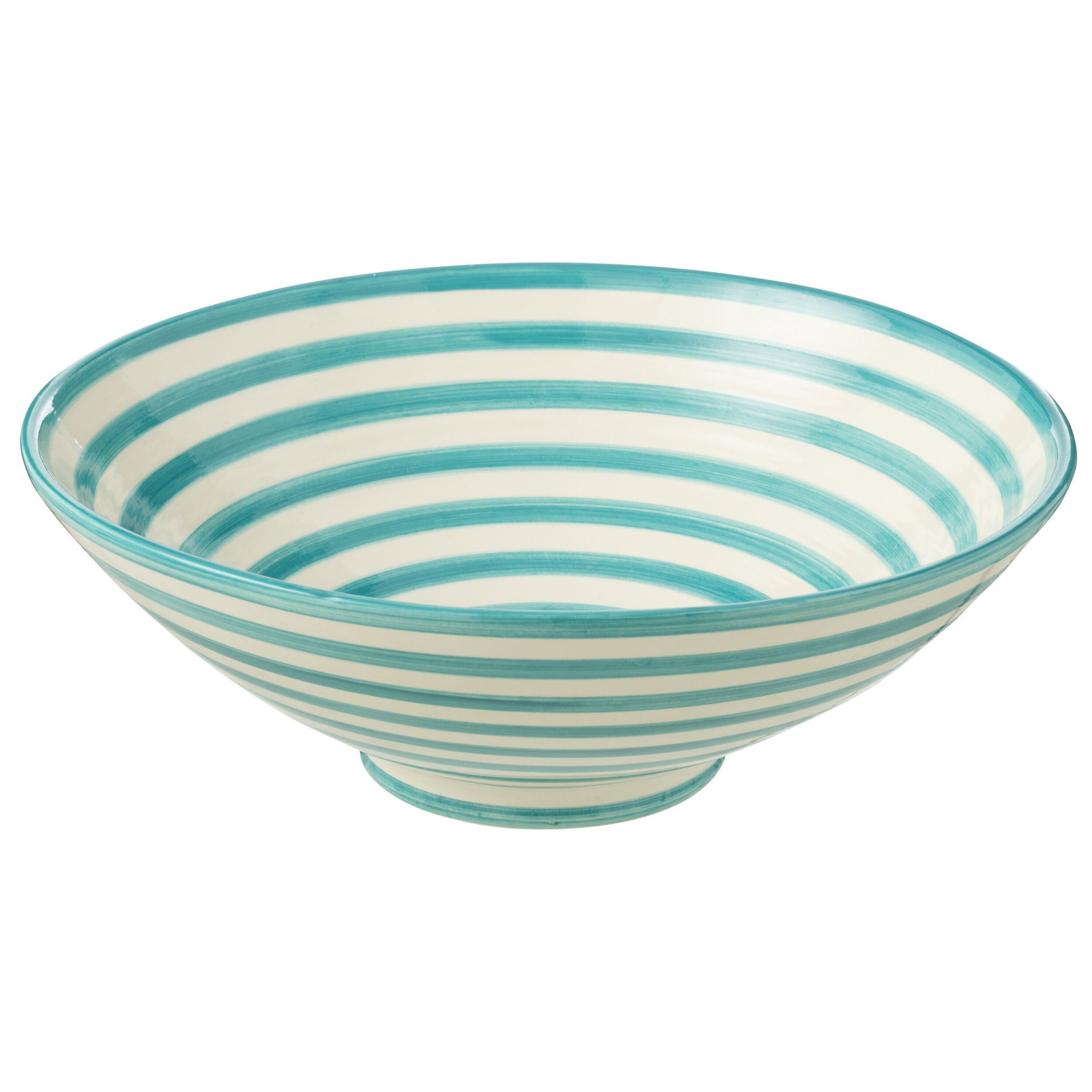J-Line bol Granada Stripes Lebrillo - céramique - blanc/aqua