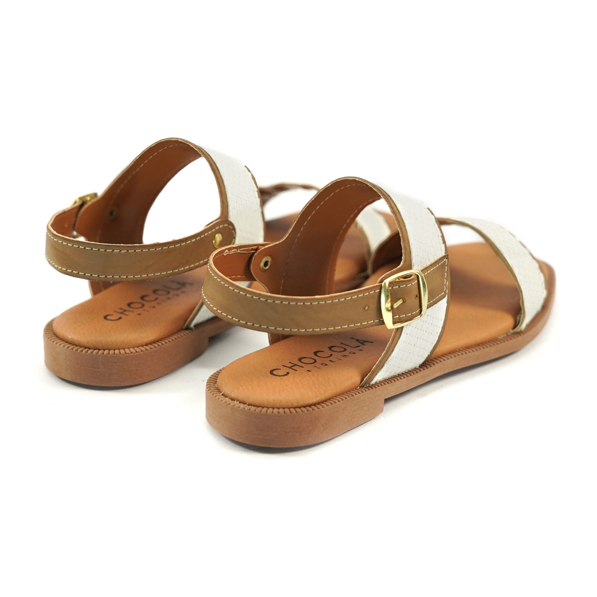 SANDALO FLAT DOPPIA FASCIA BIANCO