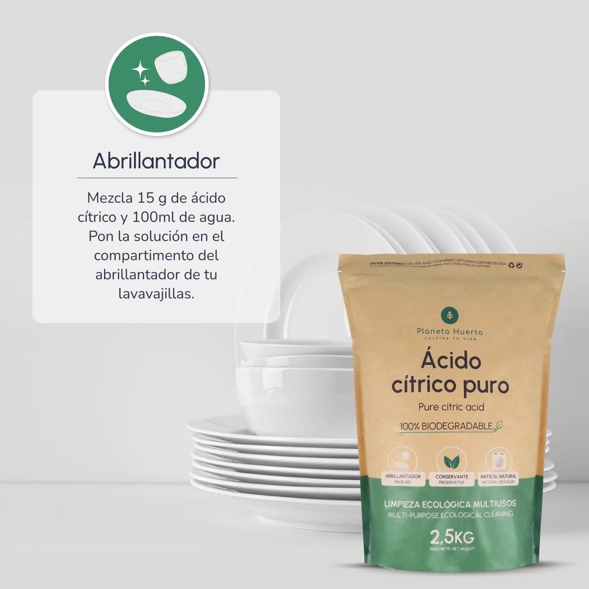 Pack 6xÁcido cítrico Planeta Huerto 1 Kg