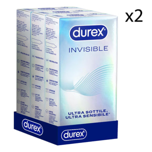 Preservativi Durex Invisible Extra Sottile con Forma Classica - 6 Confezioni da 10 Profilattici