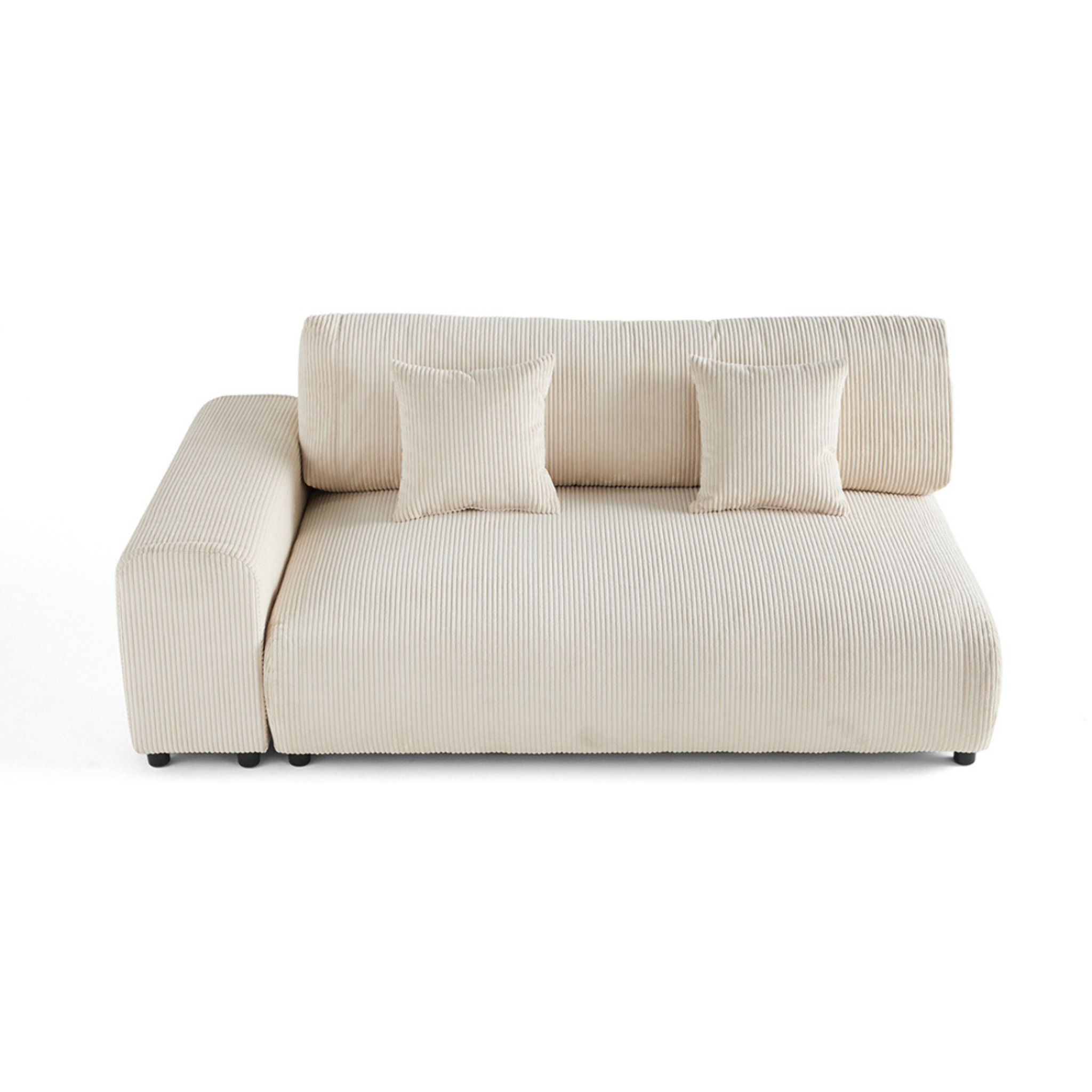 Garance - module d'assise 3 places avec accoudoir gauche - en velours côtelé - Beige