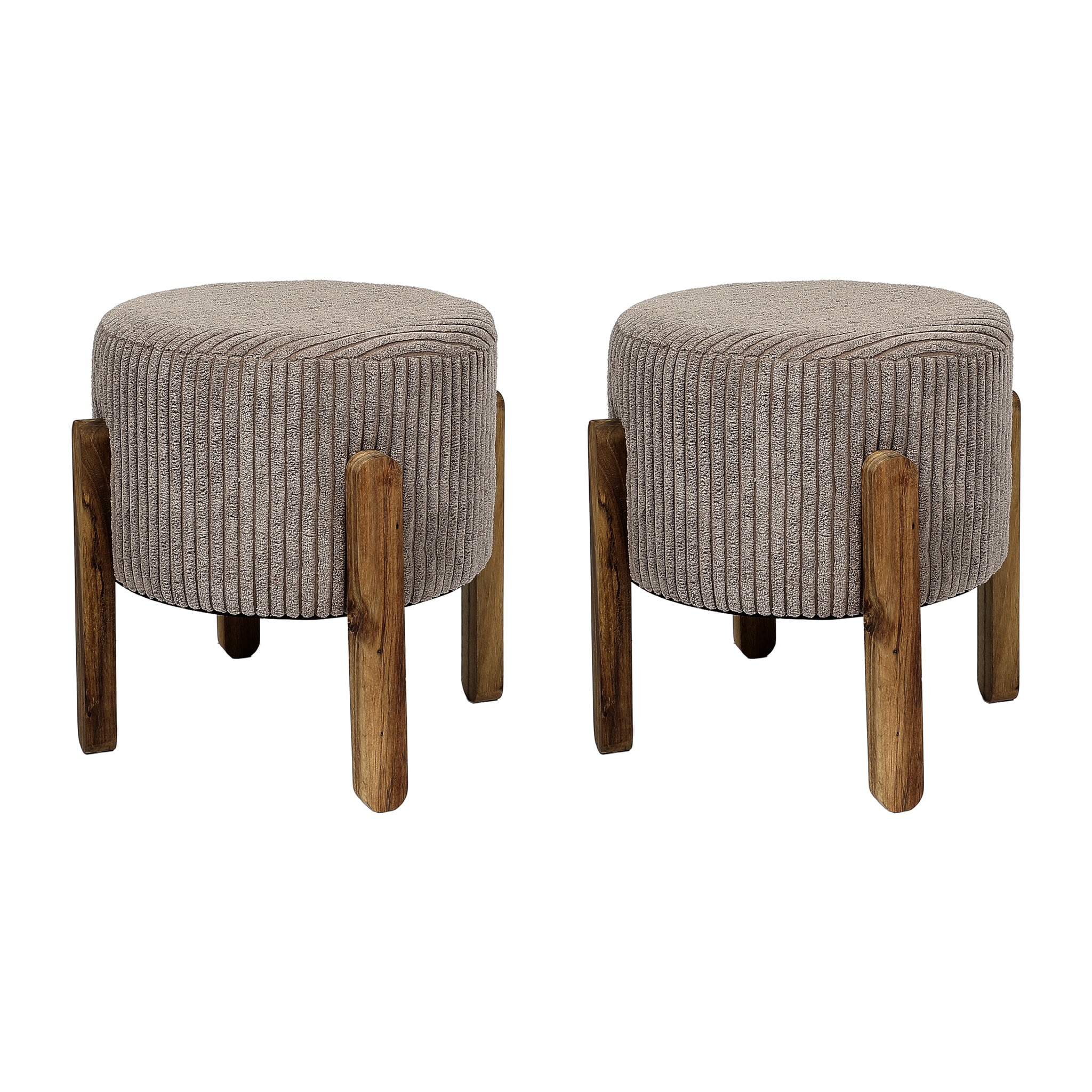 Tabouret Cotele Scott Taupe - Lot De 2