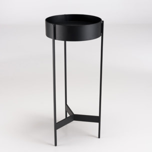 DALY - Selette ronde / porte plantes MM noire piètement métal