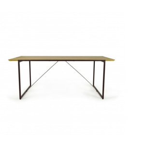 Table de repas en bois massif et métal L195cm - NORDIK