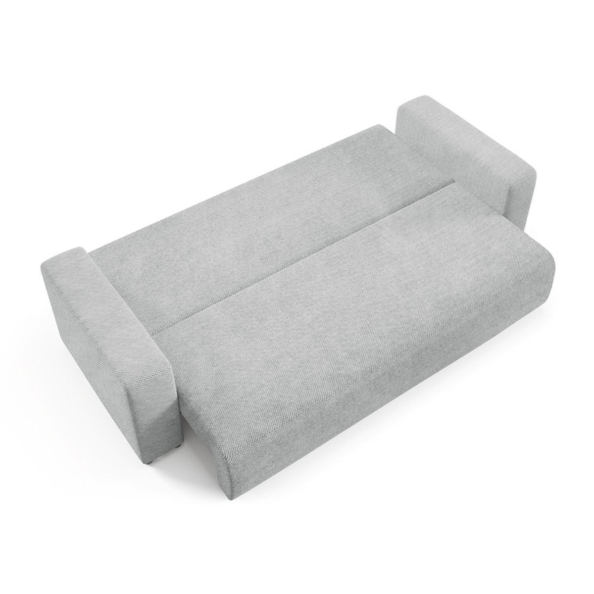 GLORIA - Canapé droit convertible 3 places en tissu gris