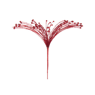 J-Line décoration Branche Perles - fer - rouge