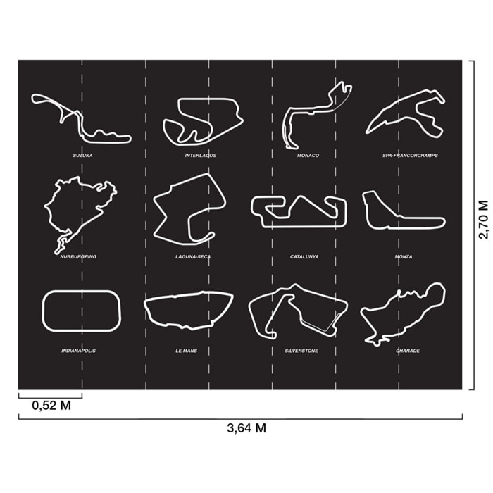 Papier peint  circuits de F1  Intissé