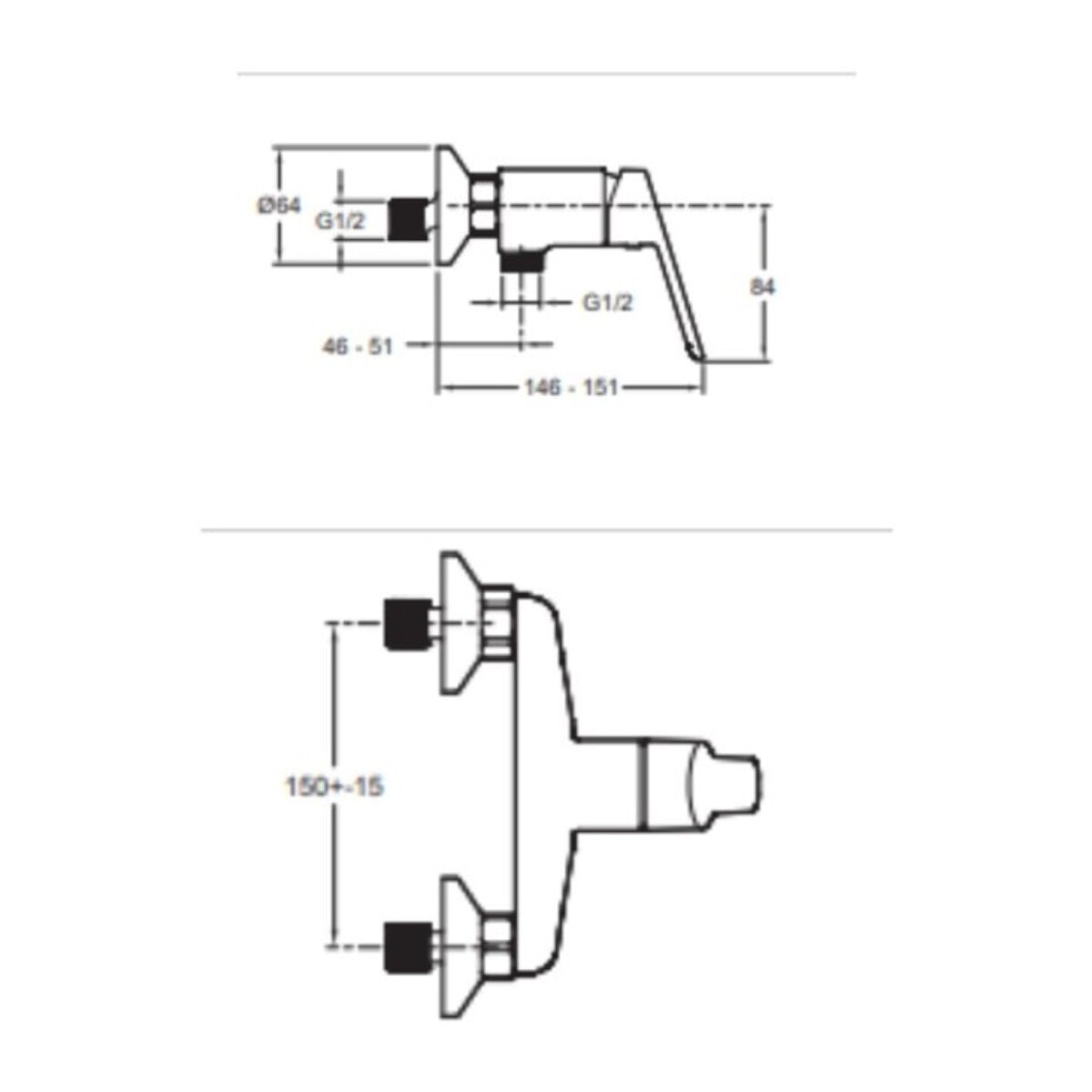 Pack mitigeur de douche mécanique Aimé noir + barre + pommeau de douche