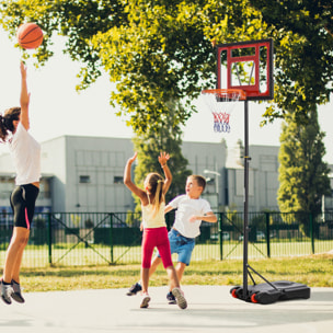 Canasta de Baloncesto Ajustable de 160-210 cm con Soporte Acero Base Rellenable