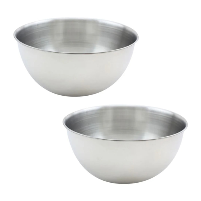 Ensemble de 2 Bols à mixer en inox de 20,5 cm de diamètre Fackelmann Basic