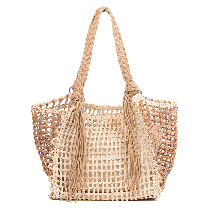 Berceto Borsa tote Donna. Realizzata in carta intrecciata.