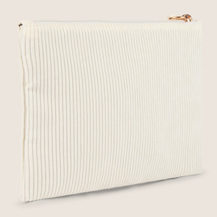 Bustina in velluto a coste con logo FY dorato