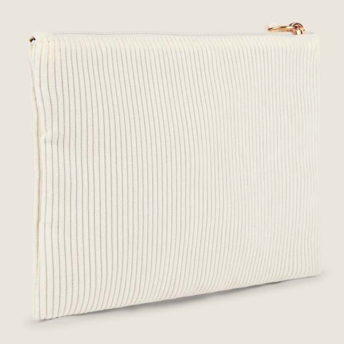 Bustina in velluto a coste con logo FY dorato