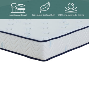 Ensemble lit coffre & matelas | Mémoire de forme, gel frais et mousse HD| Espace de Stockage jusqu'à 900 L | Robuste et Large Angle d’Ouverture | Bois et métal | Bois clair
