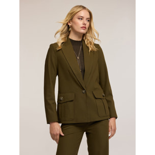 Motivi - Blazer militar en franela mezcla de lana - Verde militare