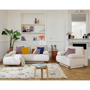 Cristal - fauteuil - convertible avec coffre - en velours texturé - Beige