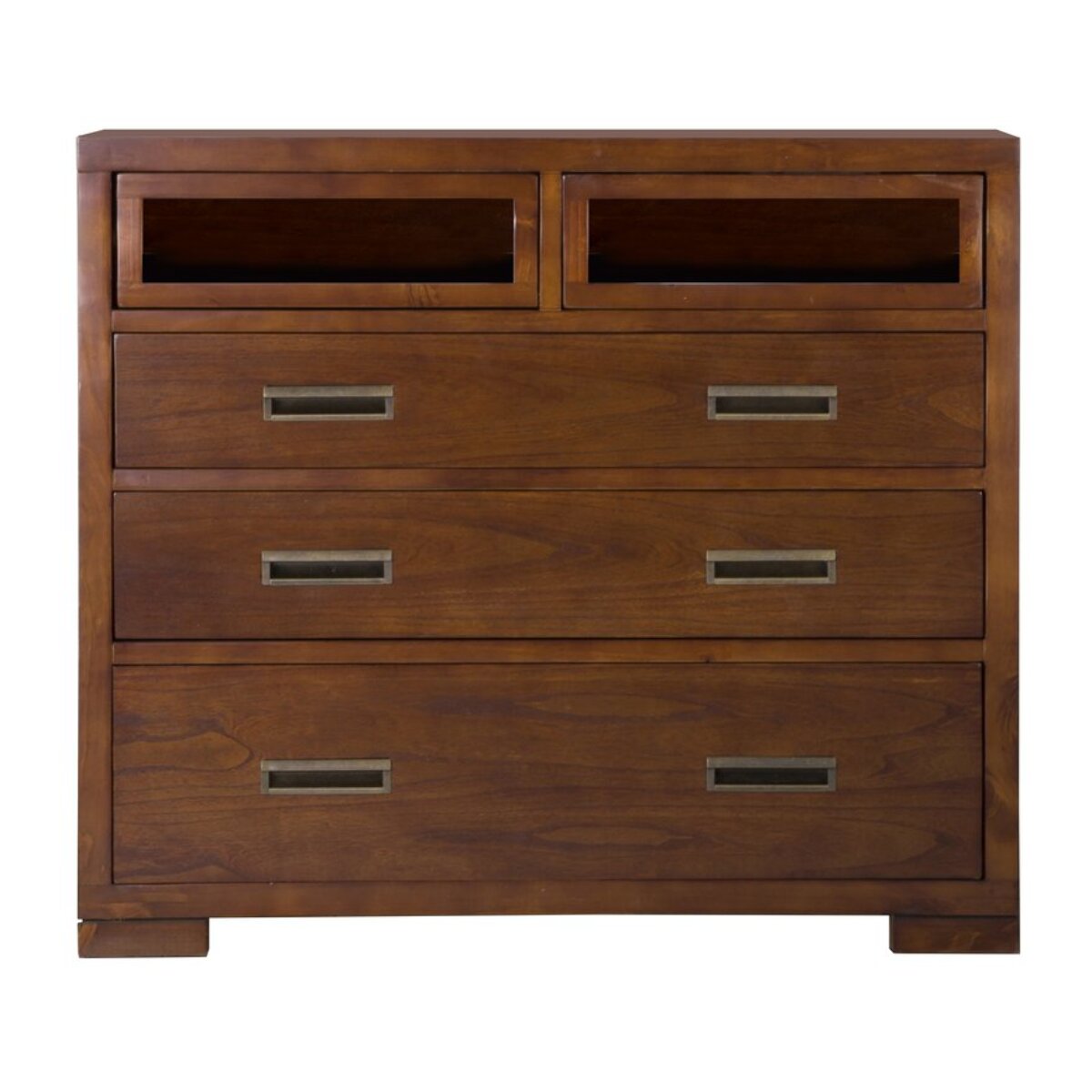 Commode Kenia -bois massif de mindi et placage naturel de mindi-couleur teck 110 x 95 x 45 cm