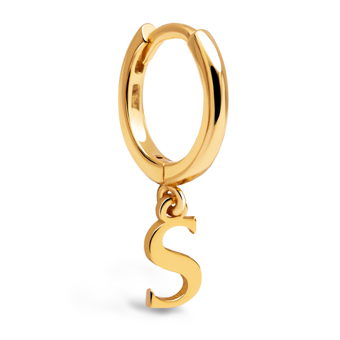 Pendiente Suelto Personalizado Aro Letter Plata Baño Oro