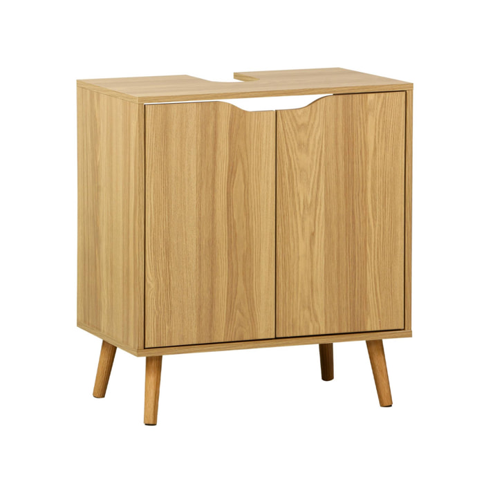 Meuble sous lavabo vintage décor bois NEPAL