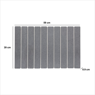Tapis de bain caillebotis en diatomite gris 59x39cm