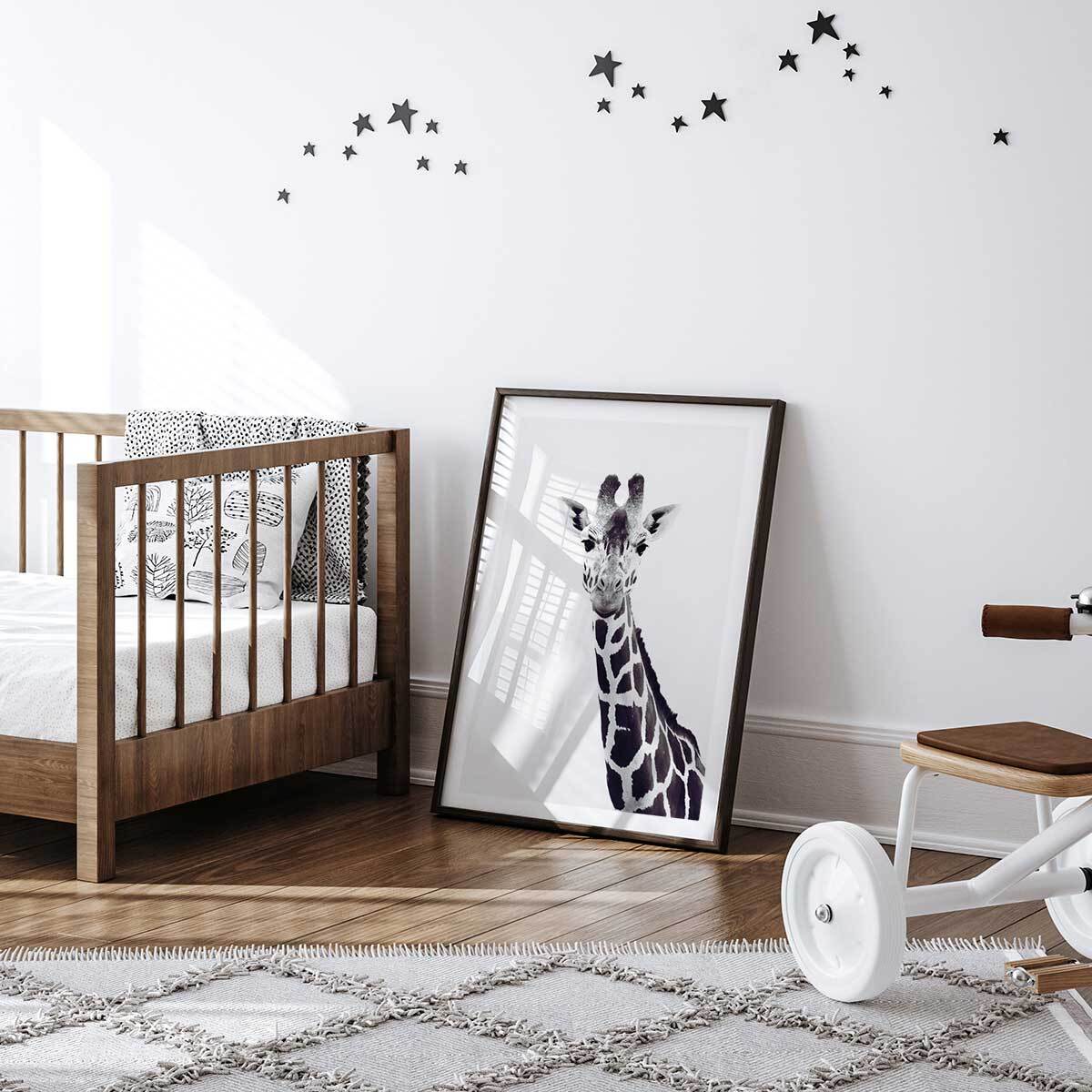 Affiche enfant girafe noire  Affiche seule