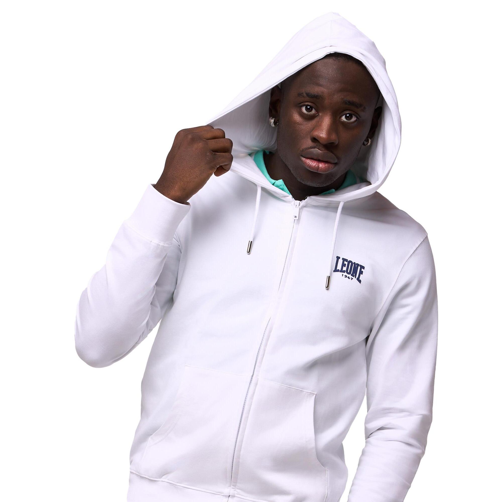 Felpa da uomo con cappuccio e zip non felpata Leone Basic