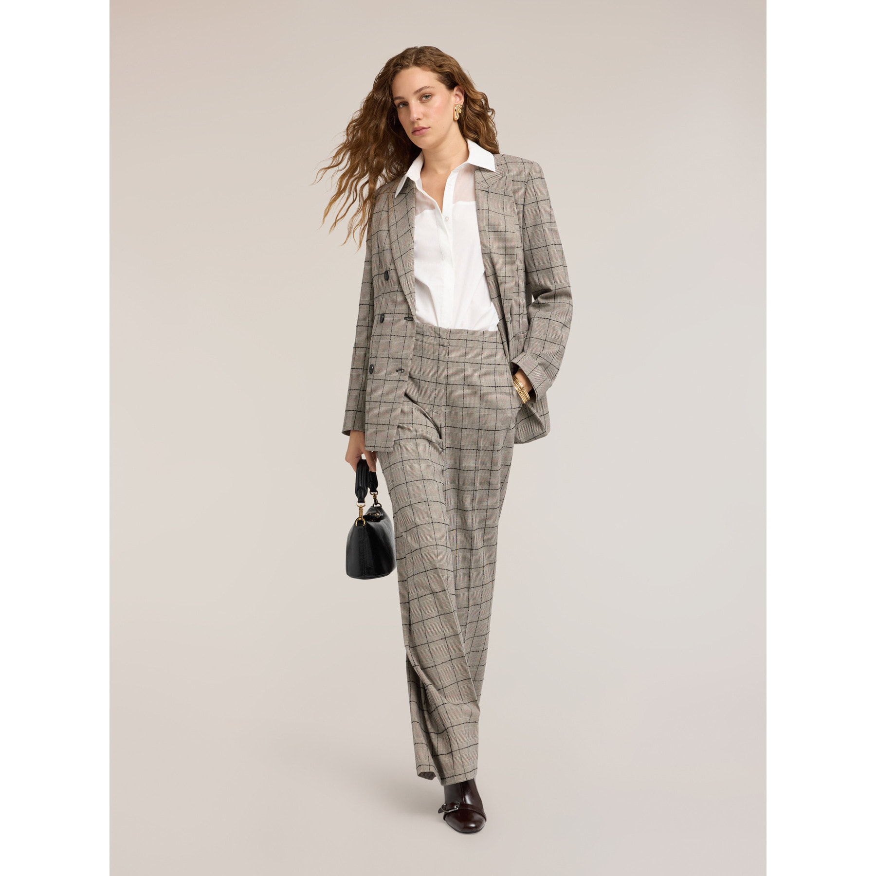 Motivi - Blazer strutturato fantasia Principe di Galles - Grigio