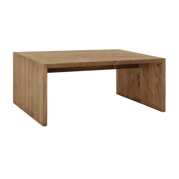 Table basse en bois massif ton chêne foncé de 110x45x74cm Hauteur: 45 Longueur: 110 Largeur: 74