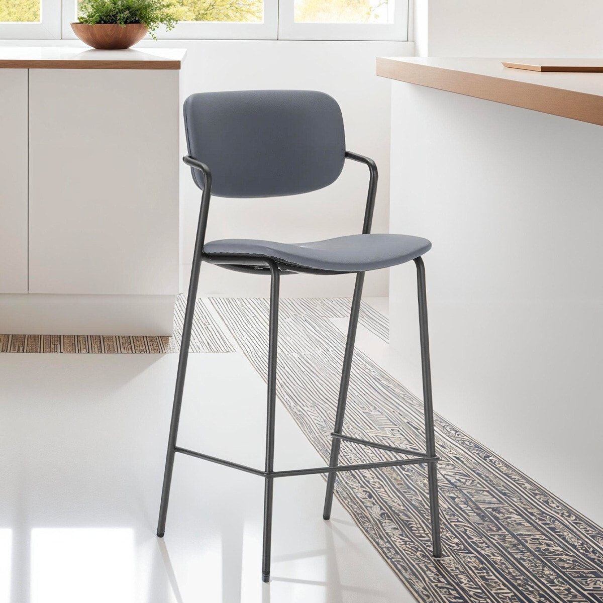 Lot de 2 tabourets en simili - SKANDI