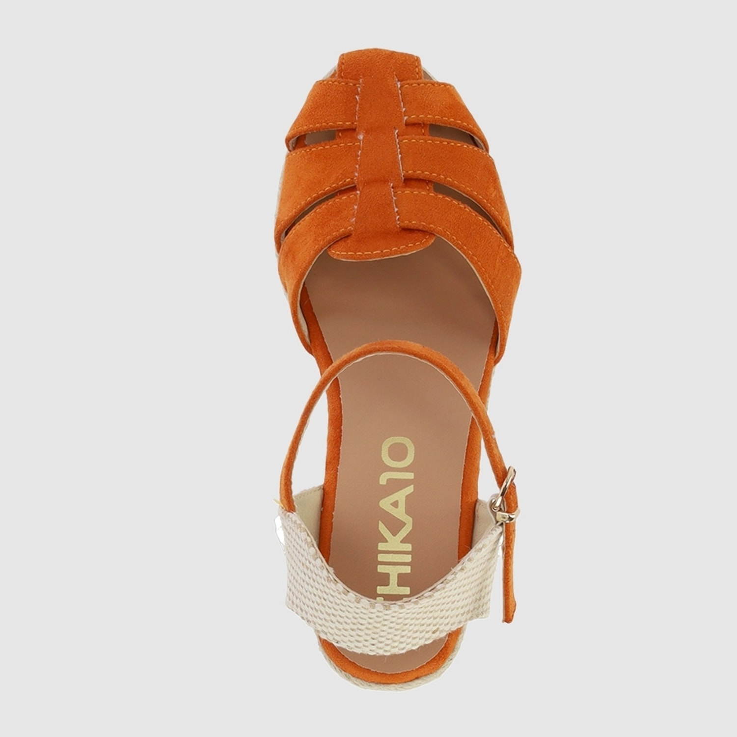 Sandalias de Tejido - Naranja - Tacón: 8 cm