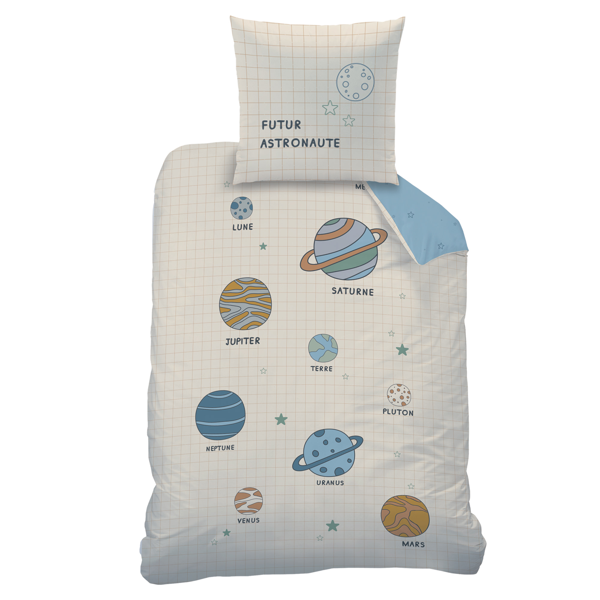 Parure de lit imprimée 100% coton, GALAXY