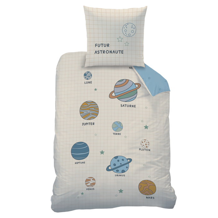 Parure de lit imprimée 100% coton, GALAXY